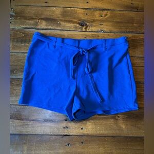 High-Waist Royal Blue Tie-Front Women’s Shorts